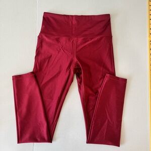 Athleta Elation Shine Tight Leggings Red Medium 25” Inseam